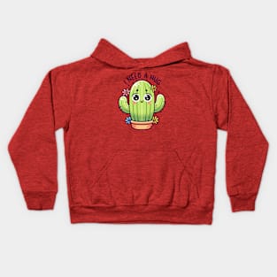 Cute Kawaii Cactus Needing a Hug. Succulent lover design. Kids Hoodie